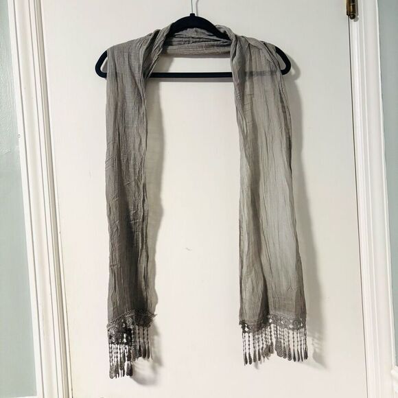 Fashion Concepts L lace overlay dress & scarf bohemian sage green - Picture 4 of 15